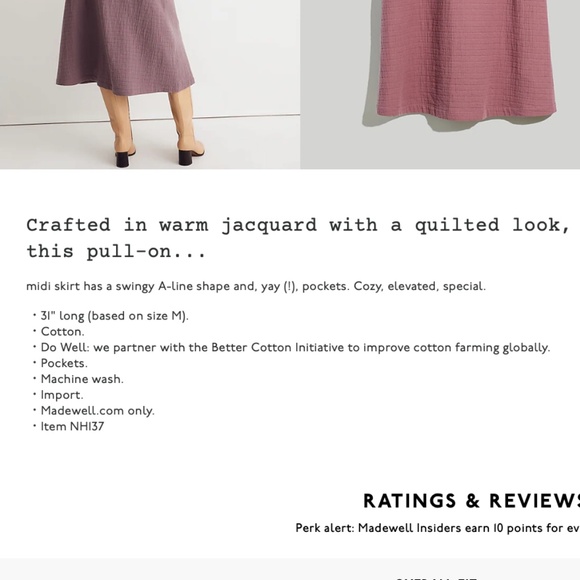 Madewell Quilted Jacquard A-Line Midi Skirt in Fig - Picture 9 of 9